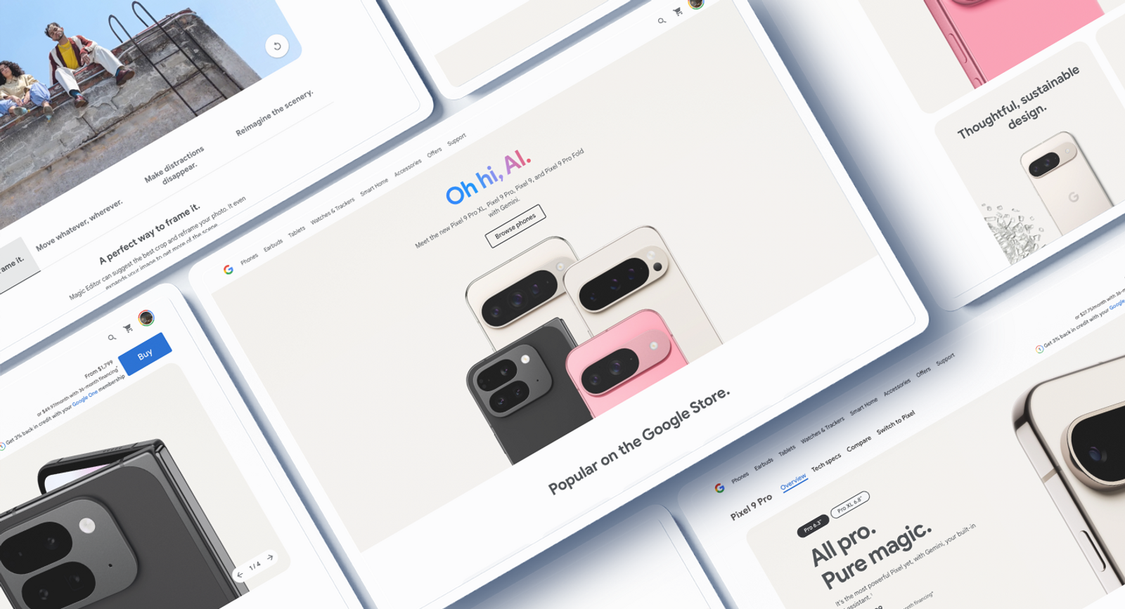 Pixel Phones campaign and product compositions