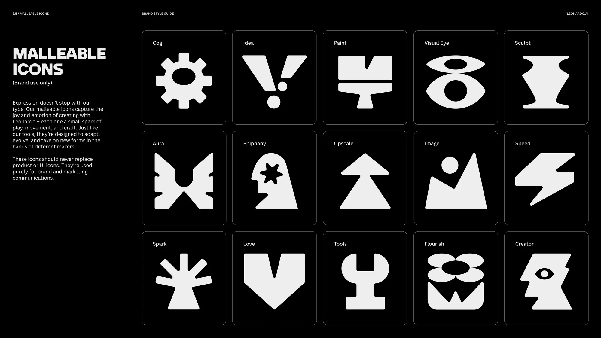 Leonardo malleable icon set