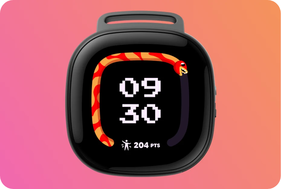 Fitbit Ace LTE — watch face and movement points
