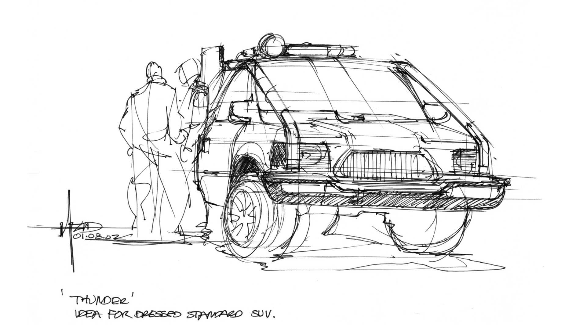 Concept sketch for the futuristic Prius Prime experience