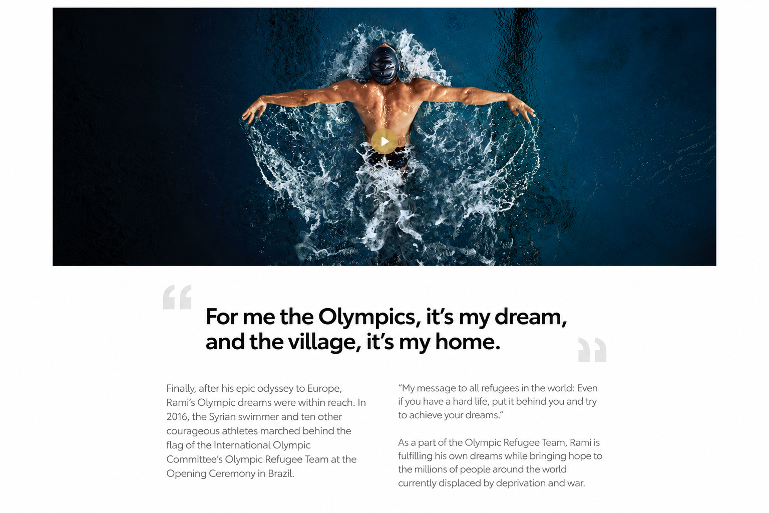 Toyota Mobility for All athlete story page