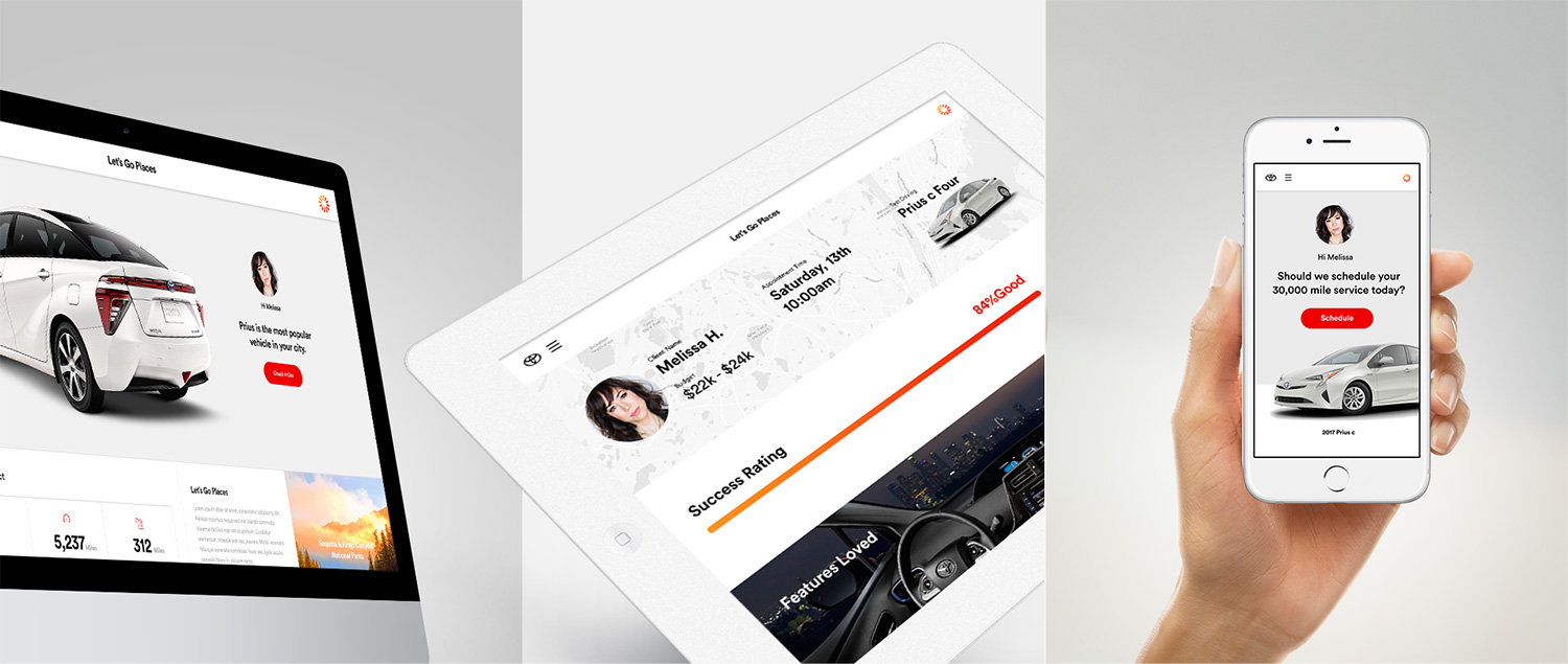 Toyota digital experience across desktop, tablet, and mobile